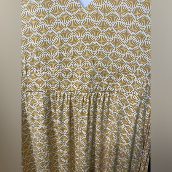 Boden Casual Dress - Midi V Neck Sleeveless: Yellow Dresses - Women's Size 22 L - Picture 4 of 8